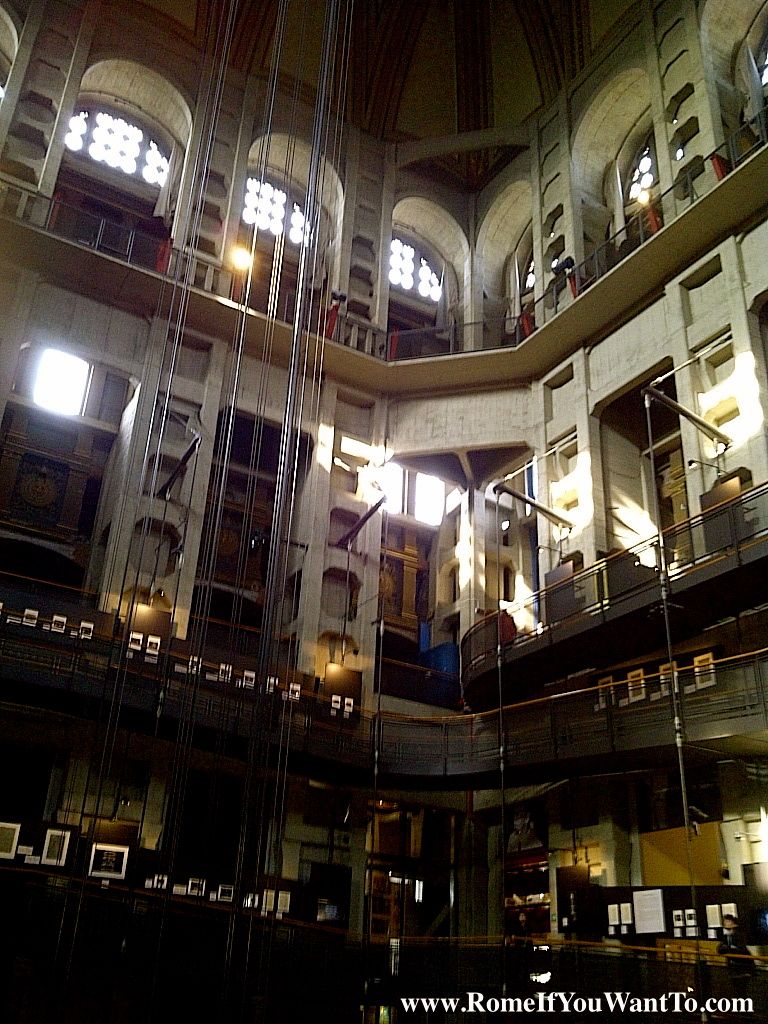 Sorry for the shaky Blackberry pic - this is the spectacularly designed interior of the Mole/National Museum of Cinema.
