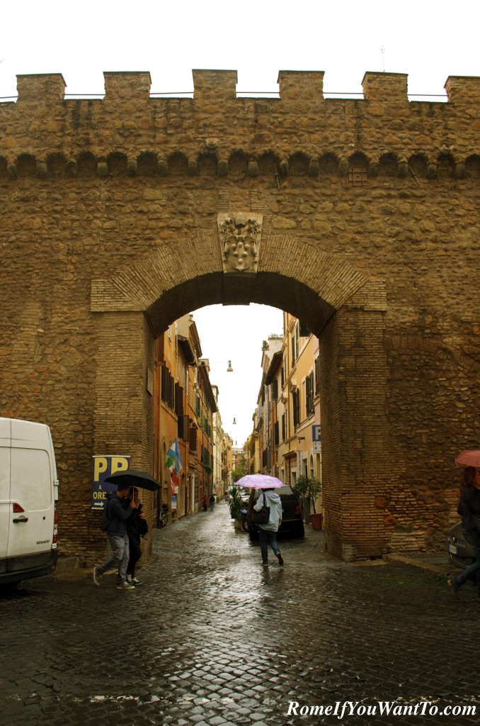 The gateway between the Vatican and my little street. 