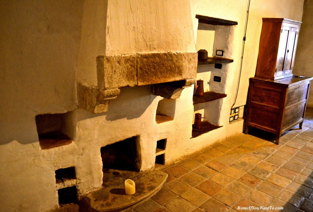 One of my two fireplaces; this stunning wall ran along the dining room in my suite. 