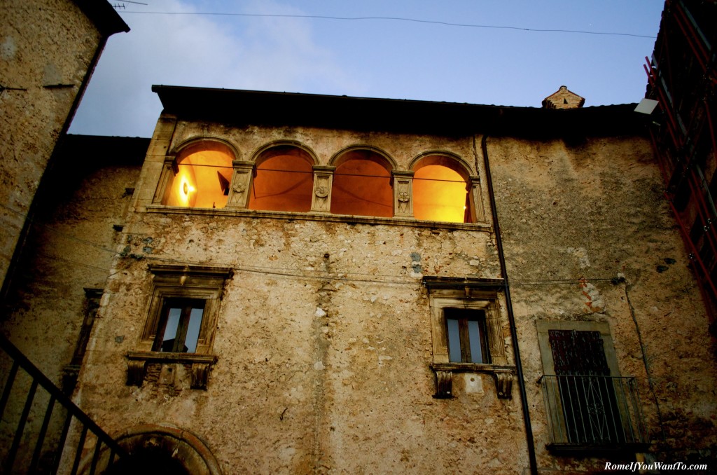 At dusk, the windows light up orange. Outside was cold and inside looked so cozy, you just had to go in and order something hot.