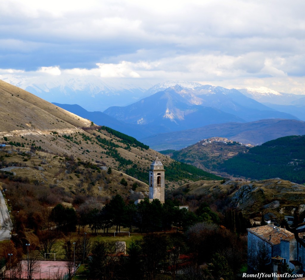 Santo Stefano in Sessanio's Bell Tower in the distance.